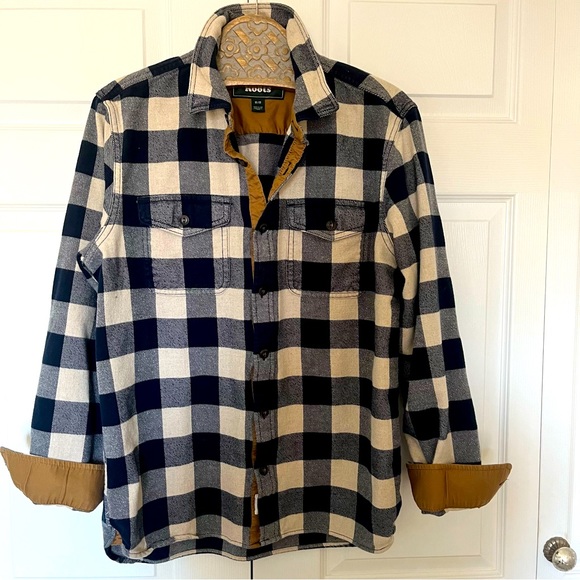 ROOT’s Heavy Flannel Shirt with elbow patch , Sz M - Picture 1 of 8